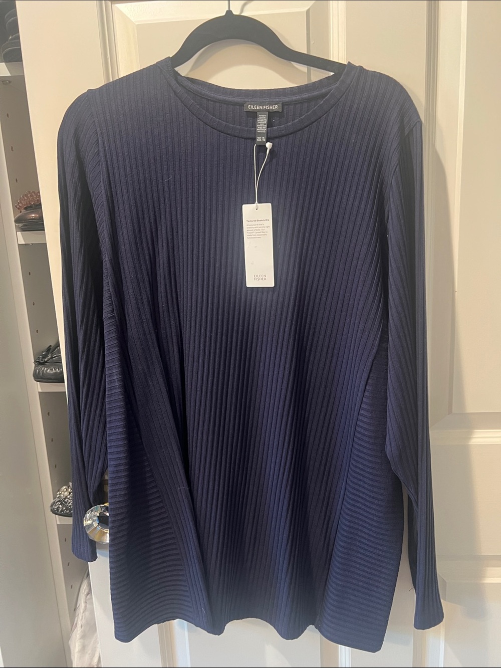 Eileen Fisher ink stretch Ribbed round neck  Sweater